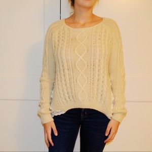 Barely worn white Katsumi sweater with lace back